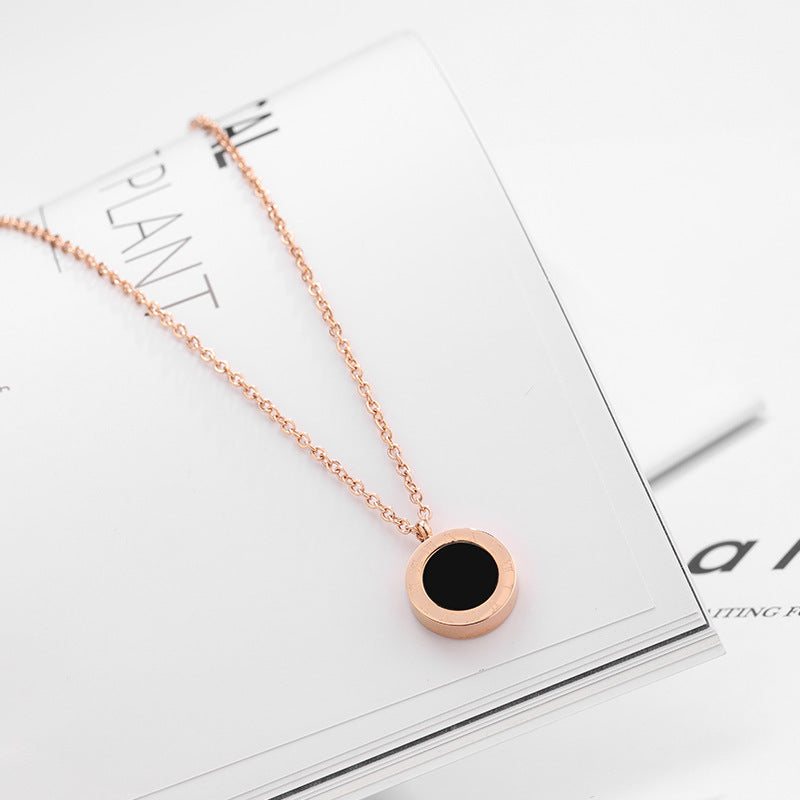 Rose gold titanium steel high-end necklace