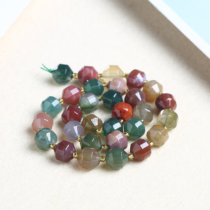 Crystal agate cut olive beads loose beads