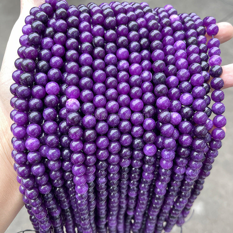 Optimized dark purple chalcedony loose beads