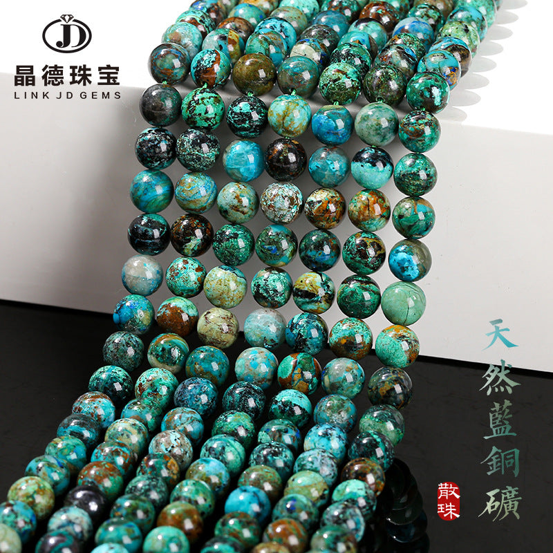 Azurite loose beads DIY jewelry accessories