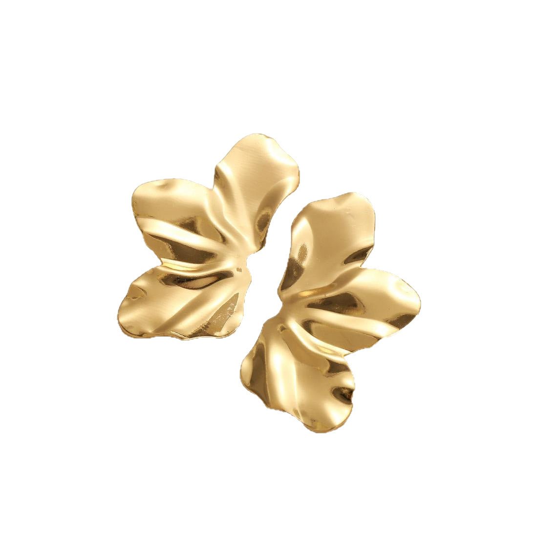 Golden Petal Stud Earrings