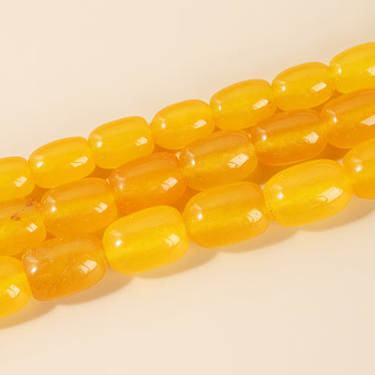 Optimized yellow chalcedony bucket beads loose beads
