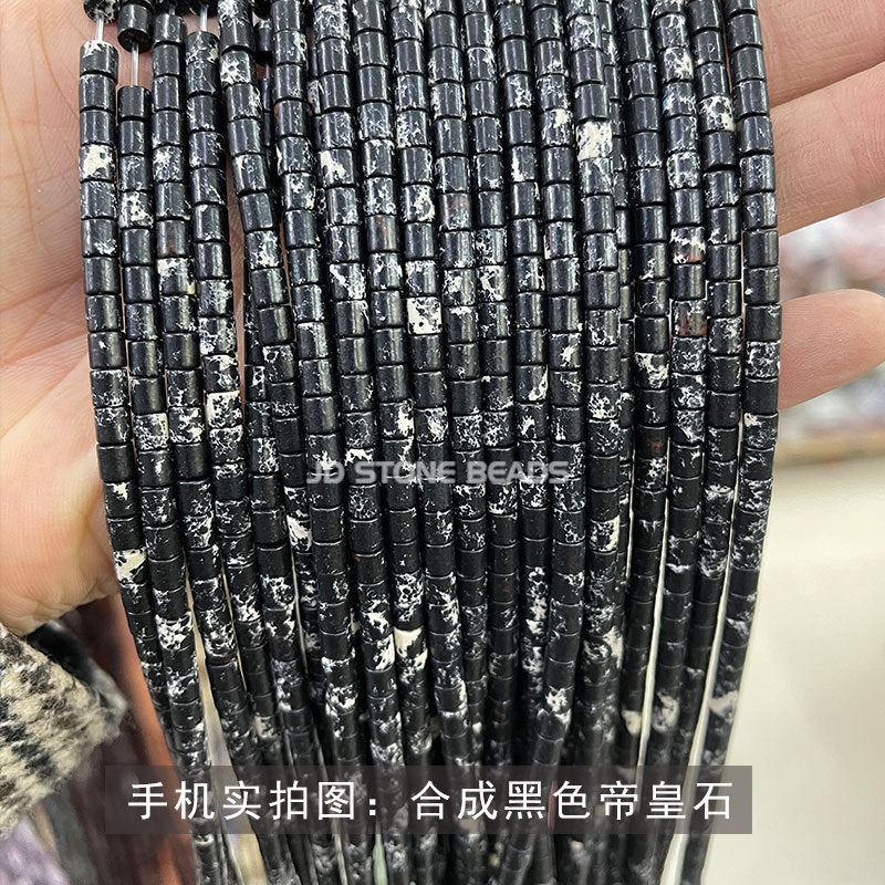 4X4mm powder crystal jade round tube loose beads