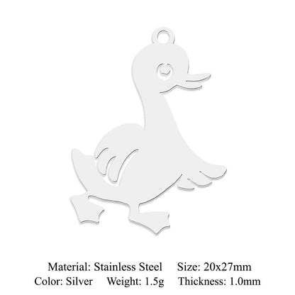 5 pcs/pack Hummingbird Moth Titanium Steel Pendant