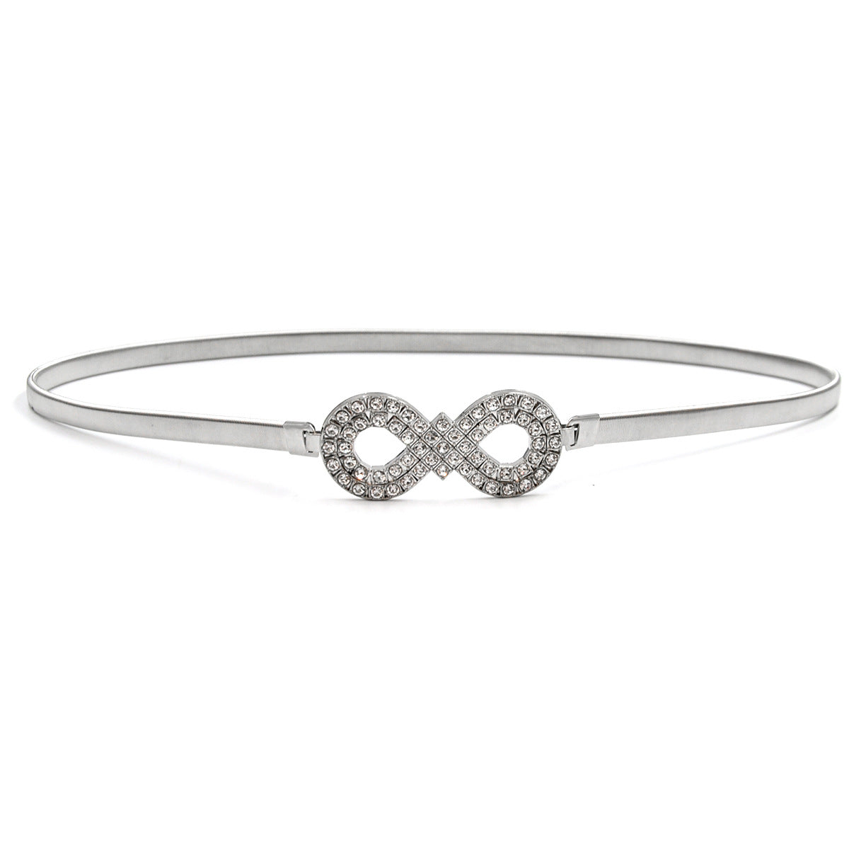 Silver chain round buckle belt
