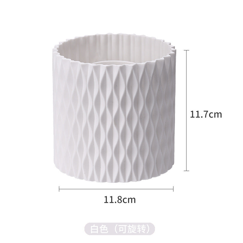 360-Degree Rotating Large Capacity Makeup Brush Holder Dustproof