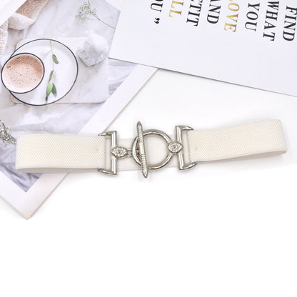 Hook buckle women's elastic belt