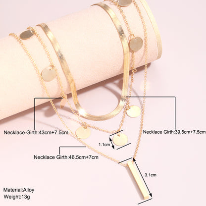 Small disc personality tassel long pendant necklace