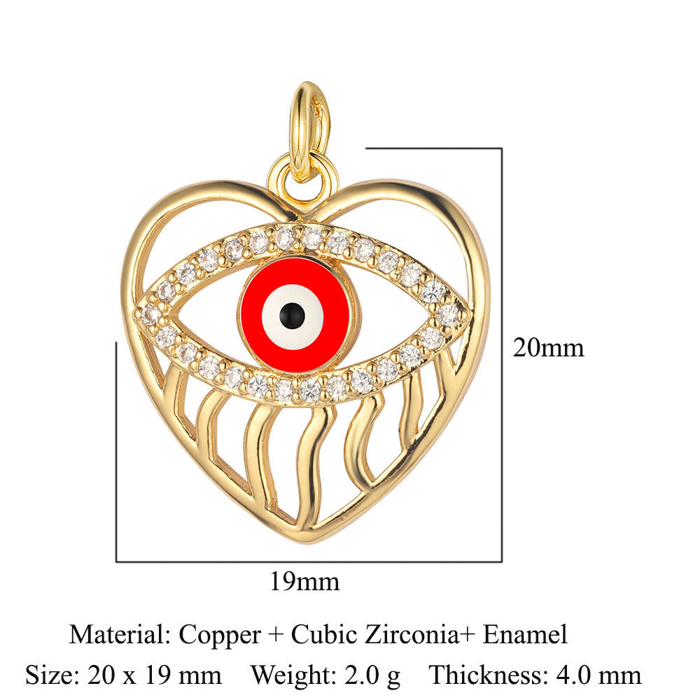3 pcs/pack, crescent eye copper zircon dragonfly pendant.
