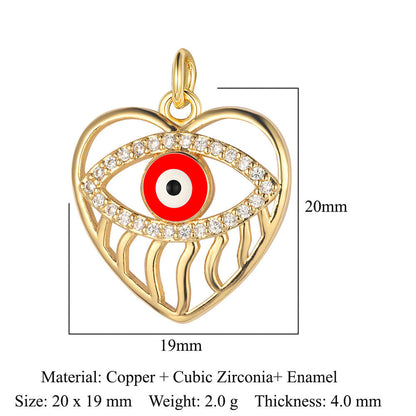 3 pcs/pack, crescent eye copper zircon dragonfly pendant.