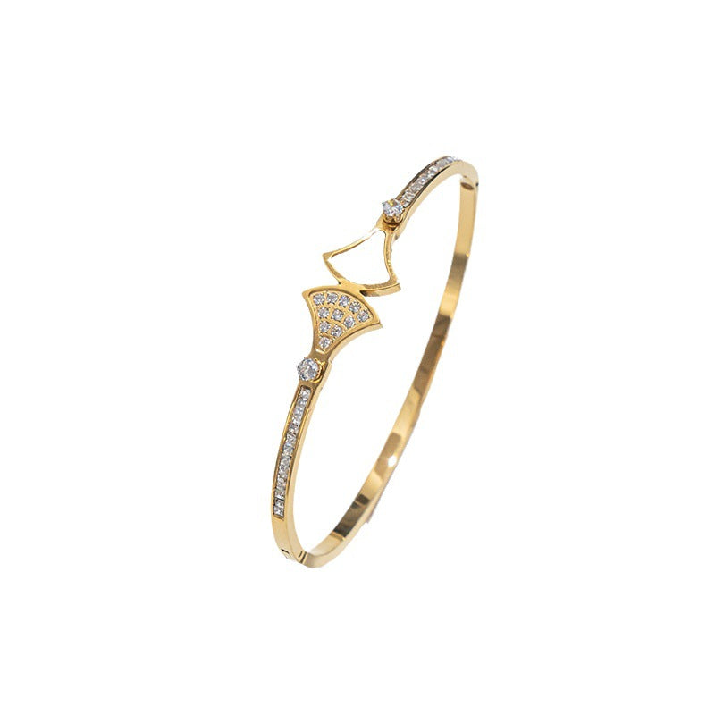 Elegant Zircon Fan Skirt Bracelet, No Fade, Trendy Live Stream