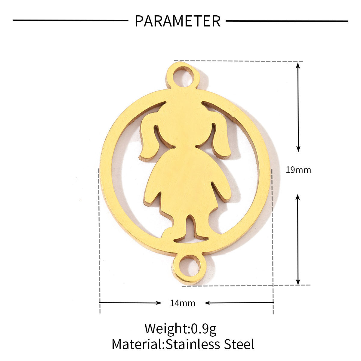 20 pcs/bag boy girl family titanium steel d pendant