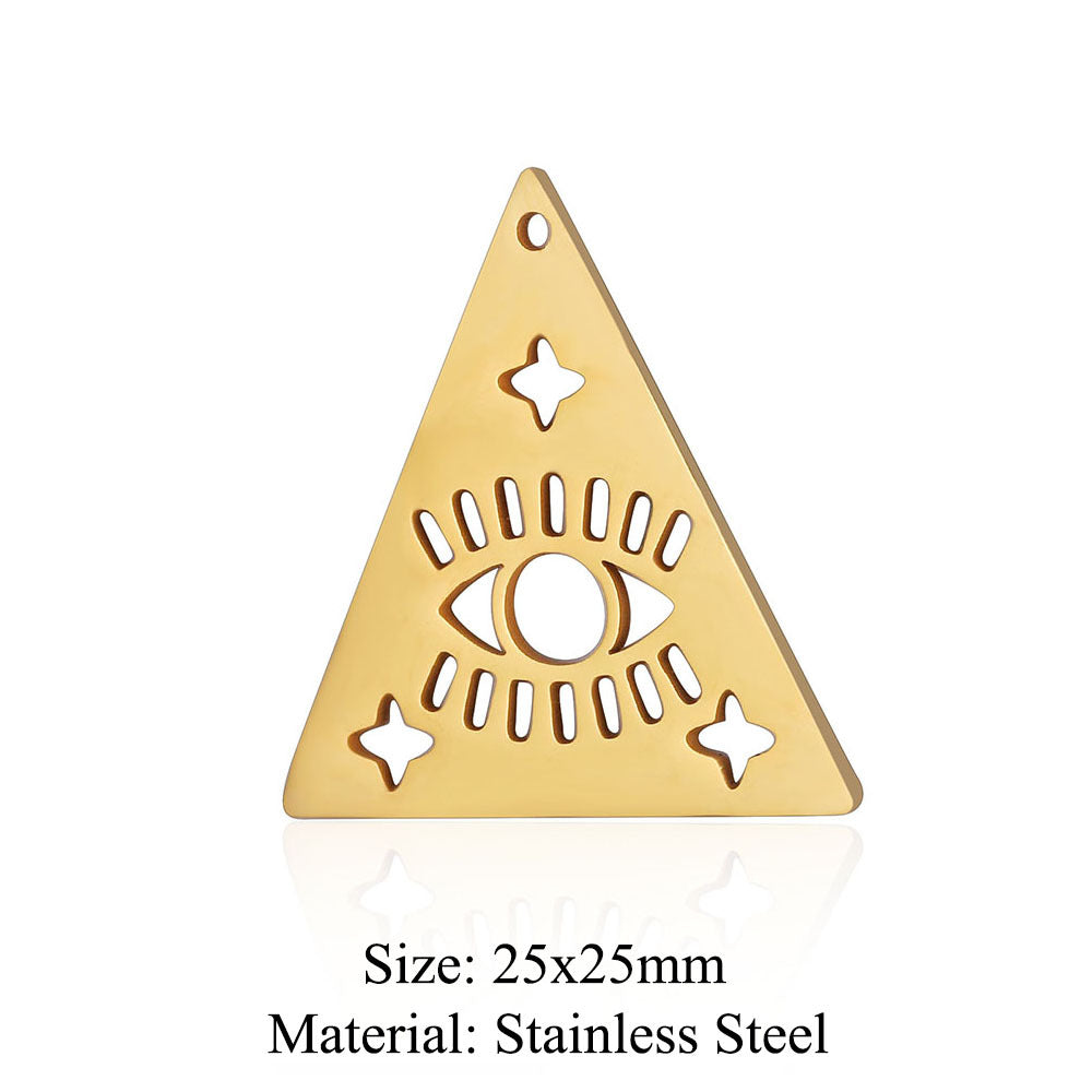 5 pcs/bag witch hat titanium steel eye pendant