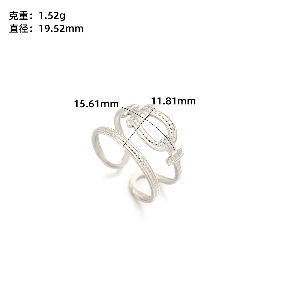Stainless steel love open ring