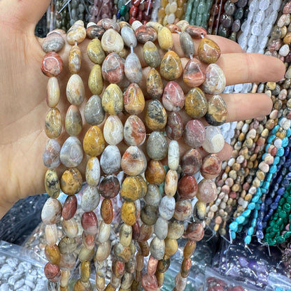 Crystal flat water drop 10*14MM 28pcs heterosexual loose beads