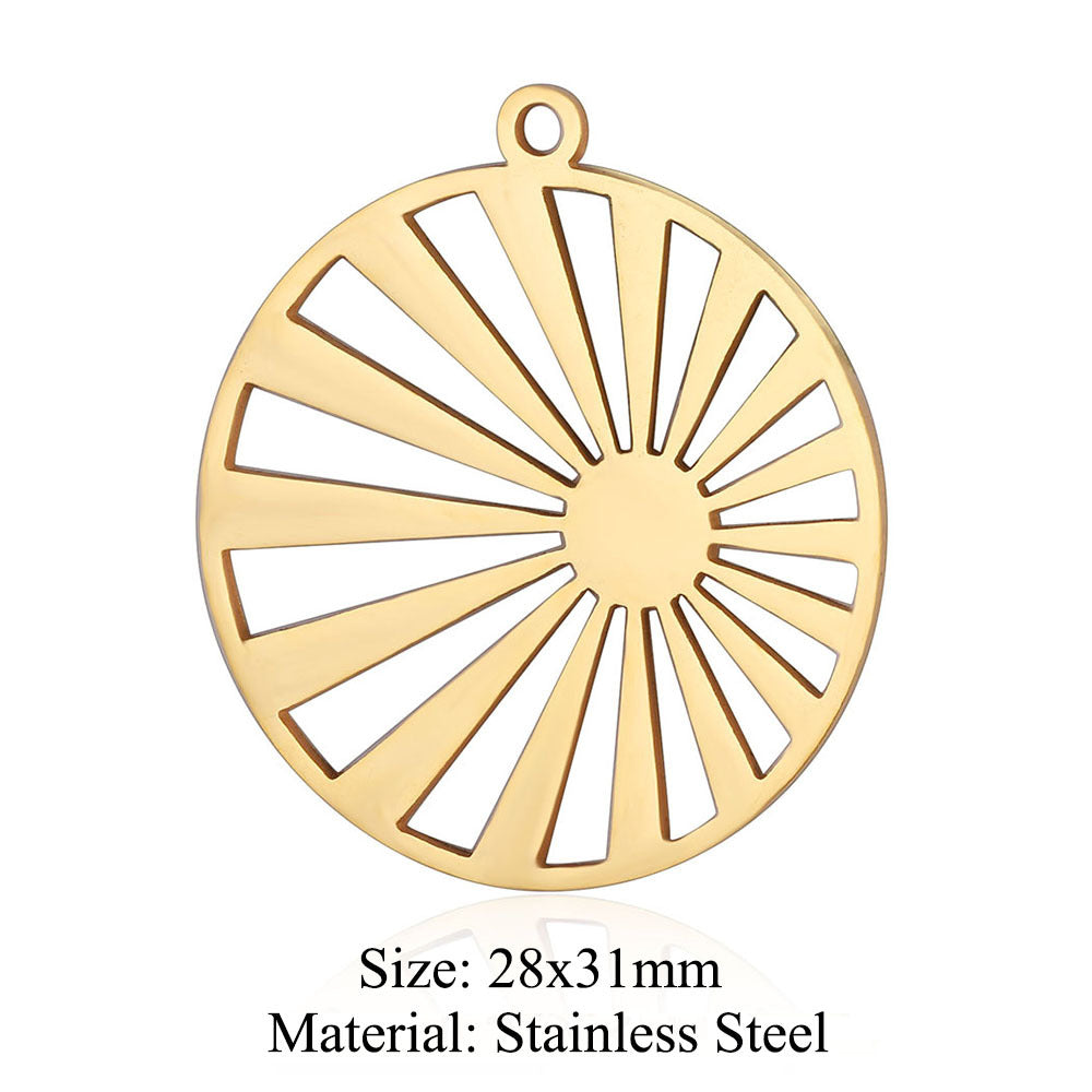 5 pcs/bag witch titanium steel pendant peach heart cross