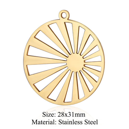 5 pcs/bag witch titanium steel pendant peach heart cross