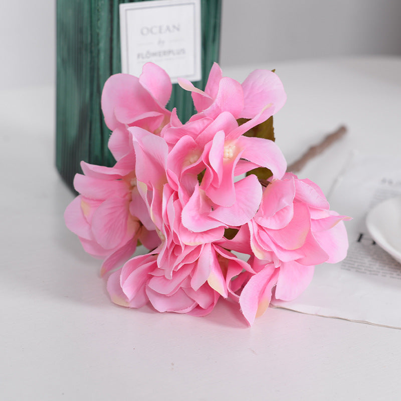 Artificial flower Eight Immortals Hydrangea with leaves French hydrangea