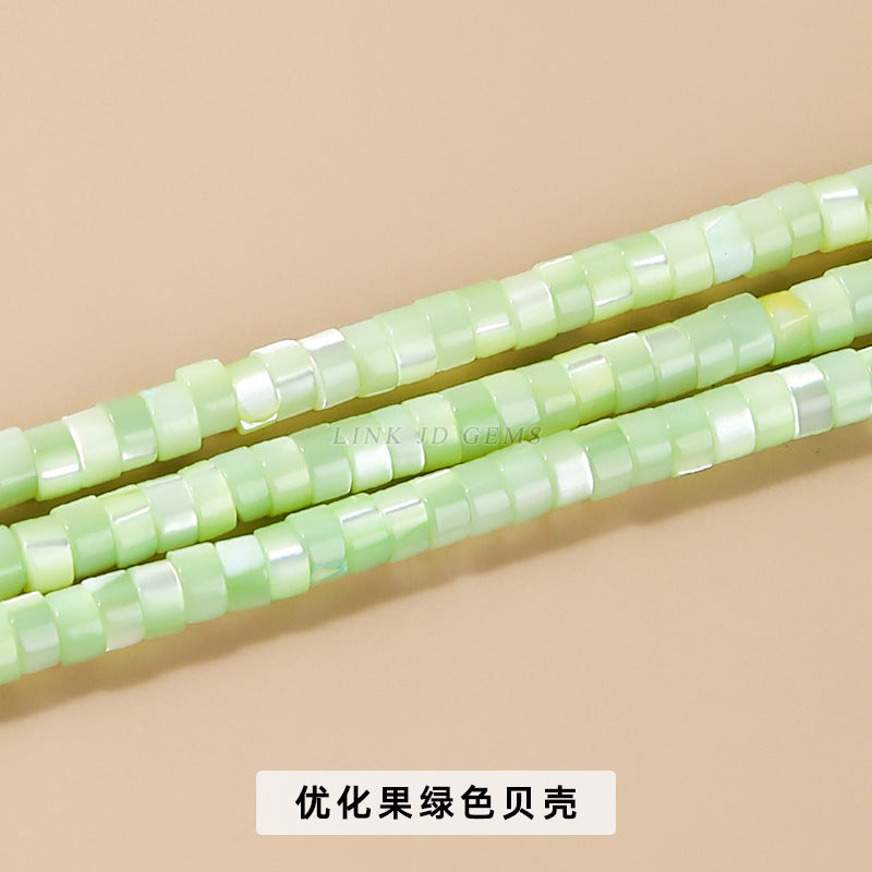 2 * 4Mm colored shell mother-of-pearl right-angle disc beads