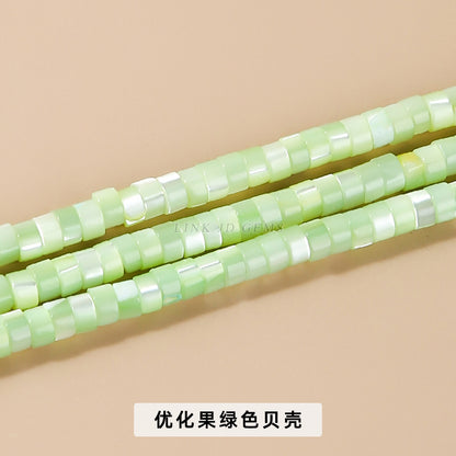 2 * 4Mm colored shell mother-of-pearl right-angle disc beads