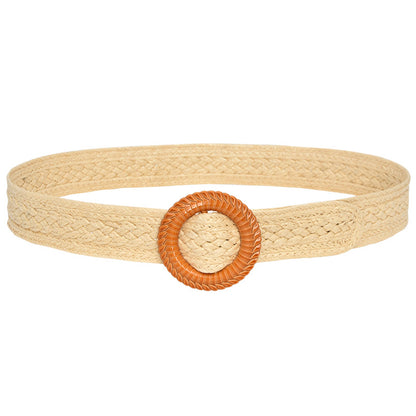 Popular wooden buckle women's waist seal