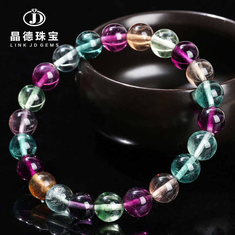 7A Natural Rainbow Fluorite Bracelet