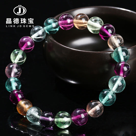 7A Natural Rainbow Fluorite Bracelet