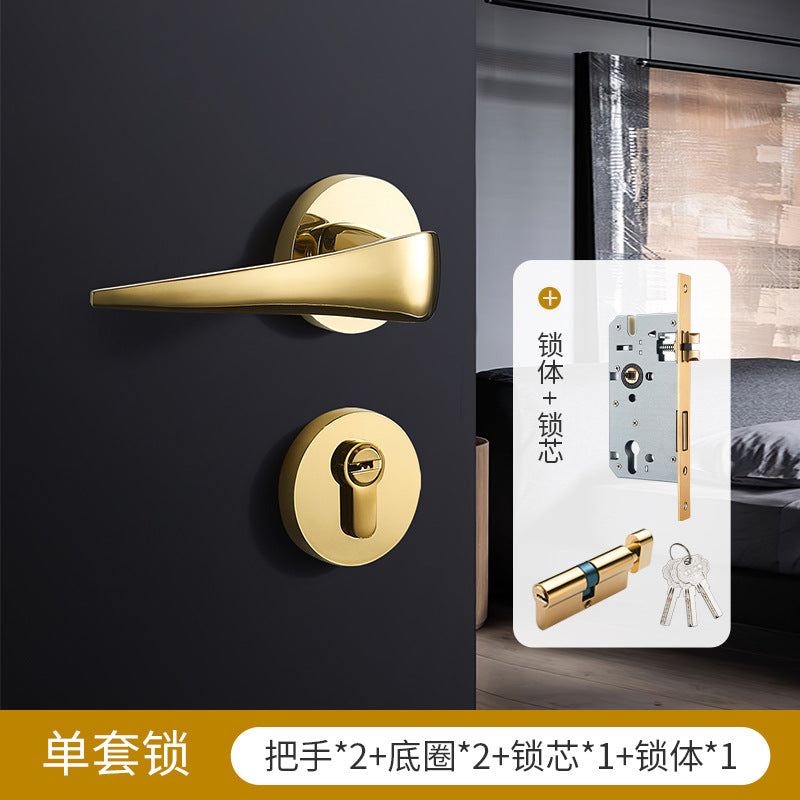 Brass door lock gold silver lock
