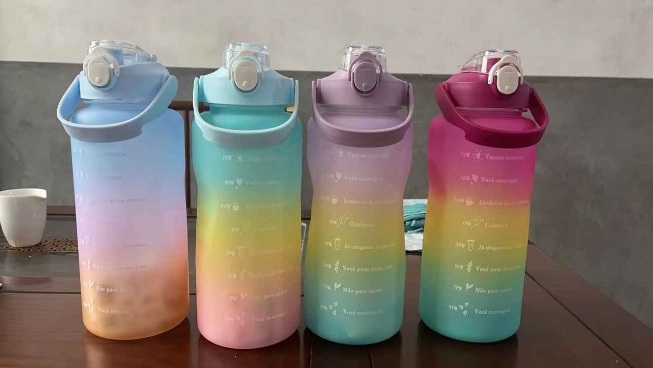 Gradient Color Three-Piece Plastic Bottle Set