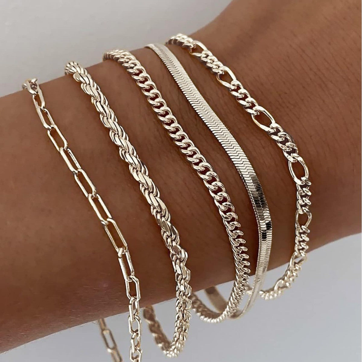 Multi-Layer Snake Bone Bracelet Set