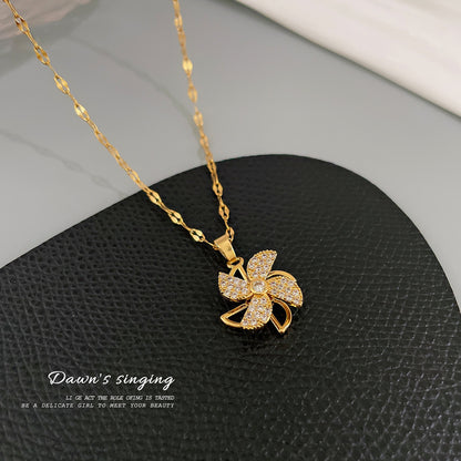 Rotatable small windmill necklace