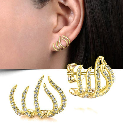 Exaggerated special-shaped five-claw stud earrings