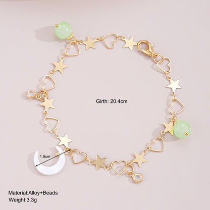Crescent love heart bracelet for women