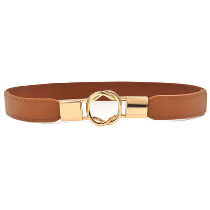 Gold buckle thin belt