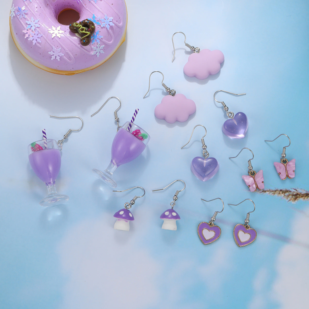 Cute Cartoon Resin Earring Set