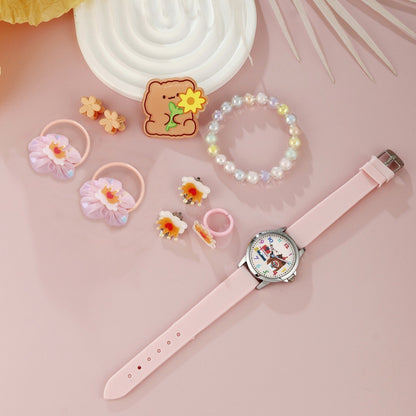 Silicone watch cartoon element jewelry set