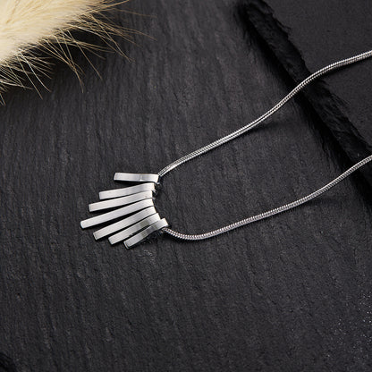 Silver Titanium Steel Necklace Strip