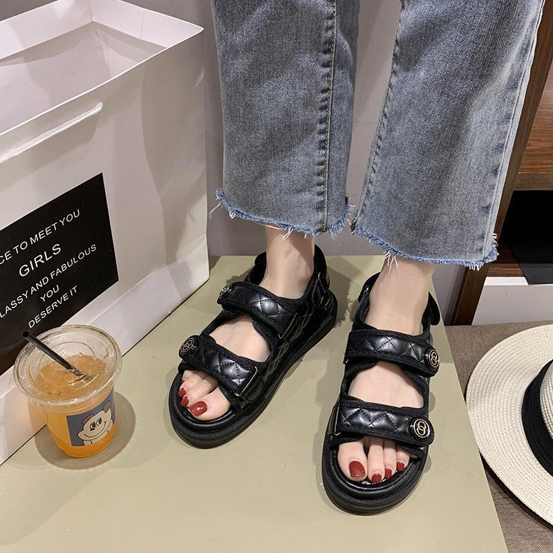 Velcro platform beach shoes
