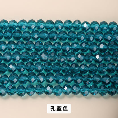 Colored crystal glass flat beads loose beads