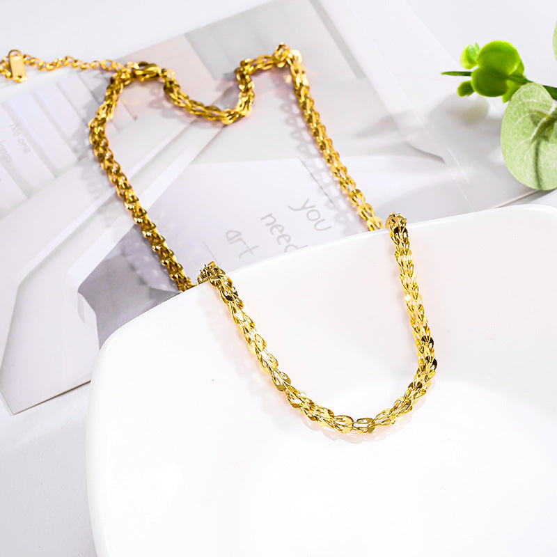 Women's Titanium Steel Phoenix Tail Thick Chain Necklace