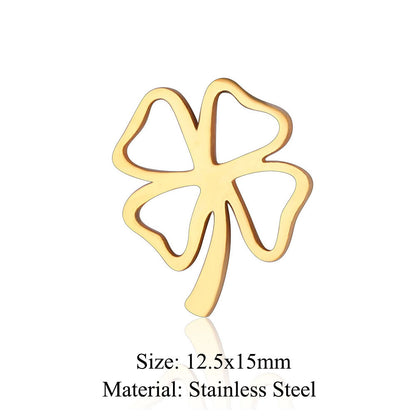 5 pcs/pack Four Leaf Clover Tree of Life Transfer Titanium Steel Pendant