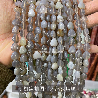 10 cuentas sueltas de cristal con forma de corazón de melocotón de 4 mm 