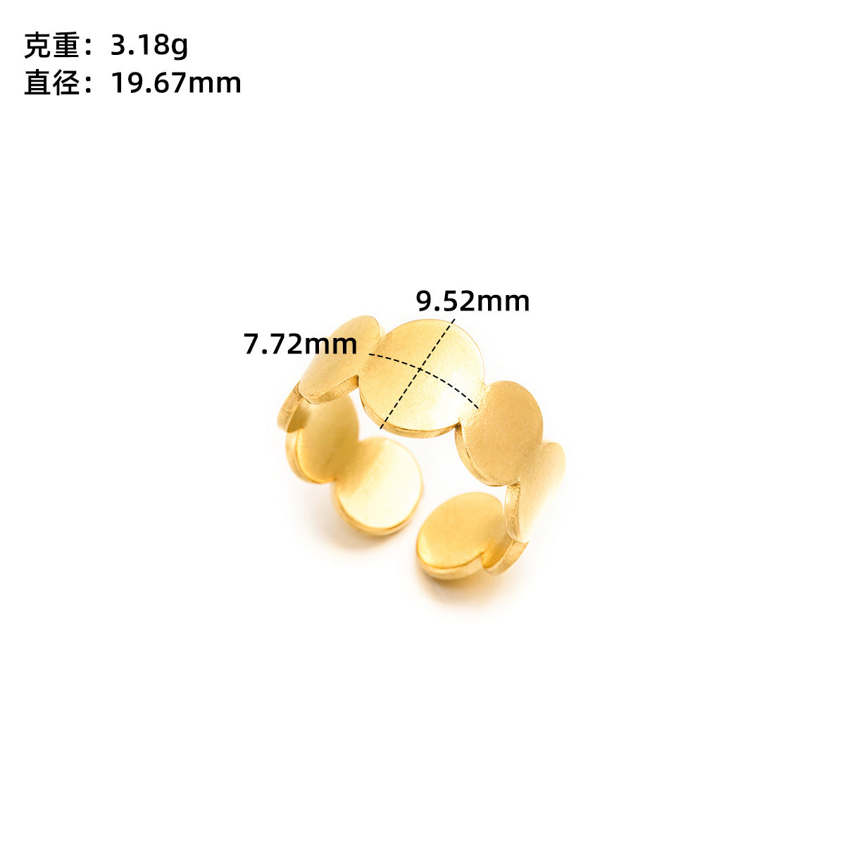 Stainless steel love open ring