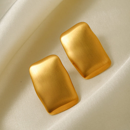 Pendientes rectangulares mate cepillado 