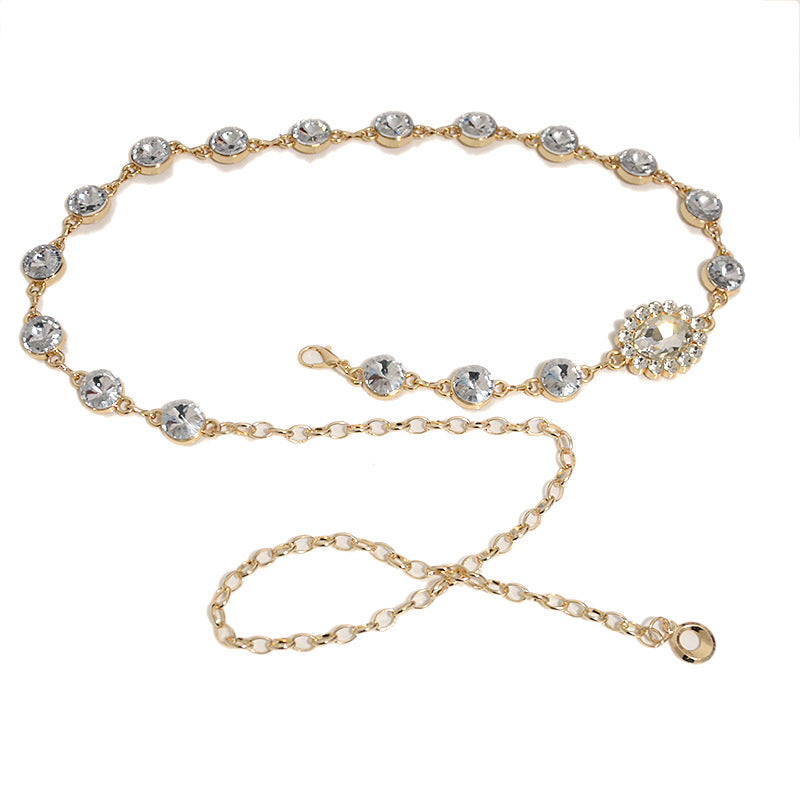 Rhinestone inlaid women's waist chain wholesale