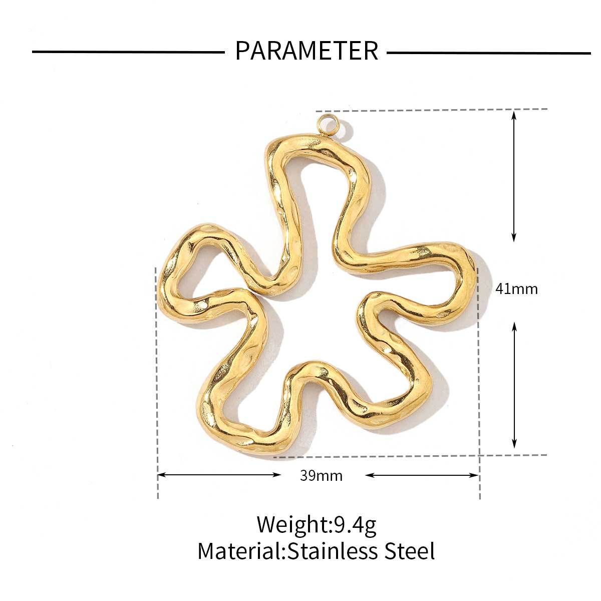 French flower peach heart titanium steel necklace pendant