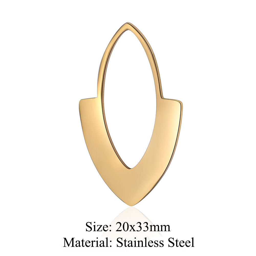 Colgante de acero de titanio con forma geométrica, 5 unidades por bolsa 