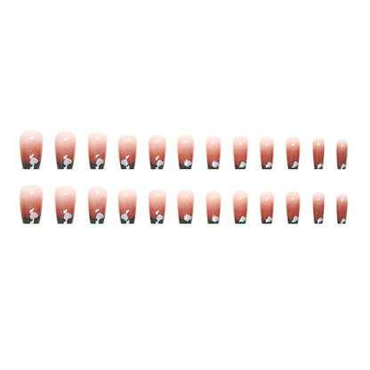 French Color Block Short Ballet Nails