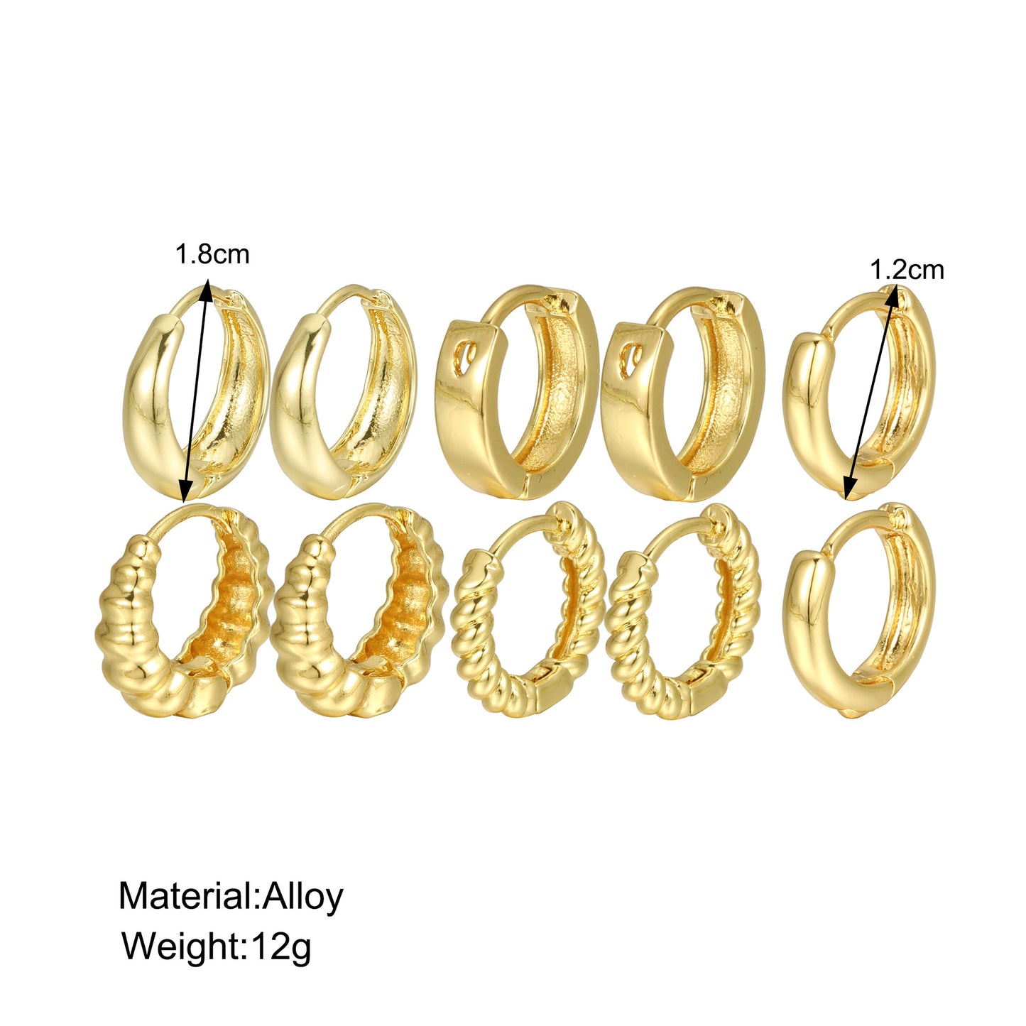 Spiral Twist Hoop Earring Set