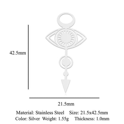 5 pcs/bag Ocean Wave Fish Scale Titanium Steel Pendant